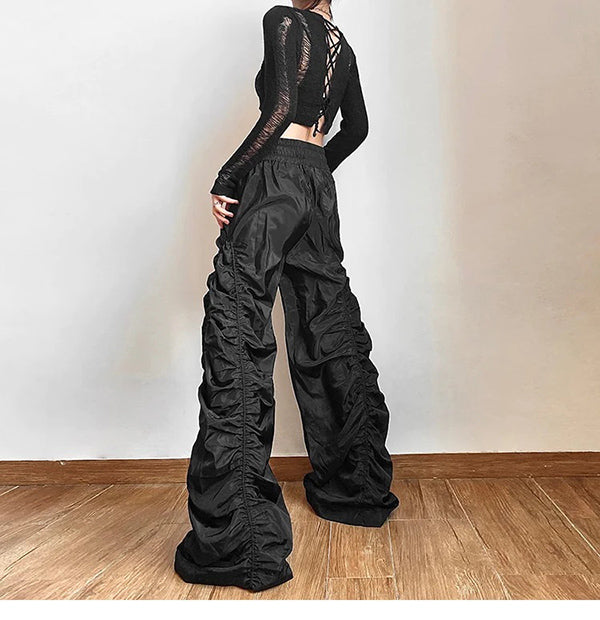 Grunge Ruched Drawstring Pants