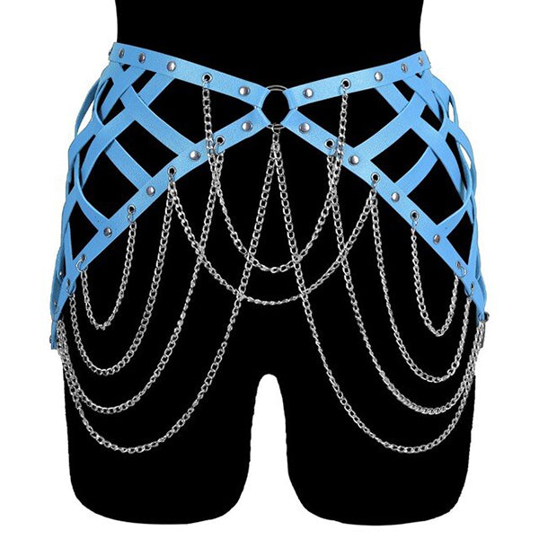 Katriona Leather Belt With Chains