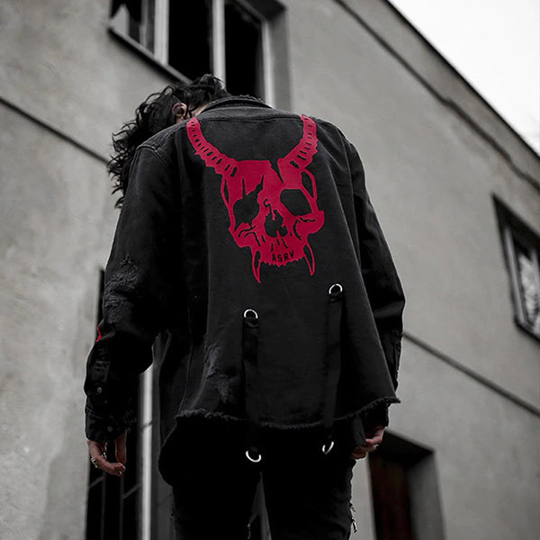 Red Skull Denim Jacket