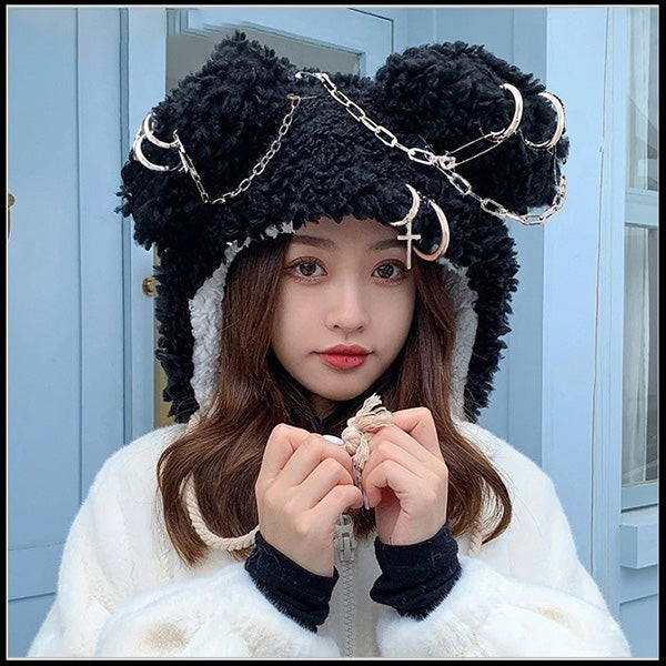 Black Bear Ear Beanie