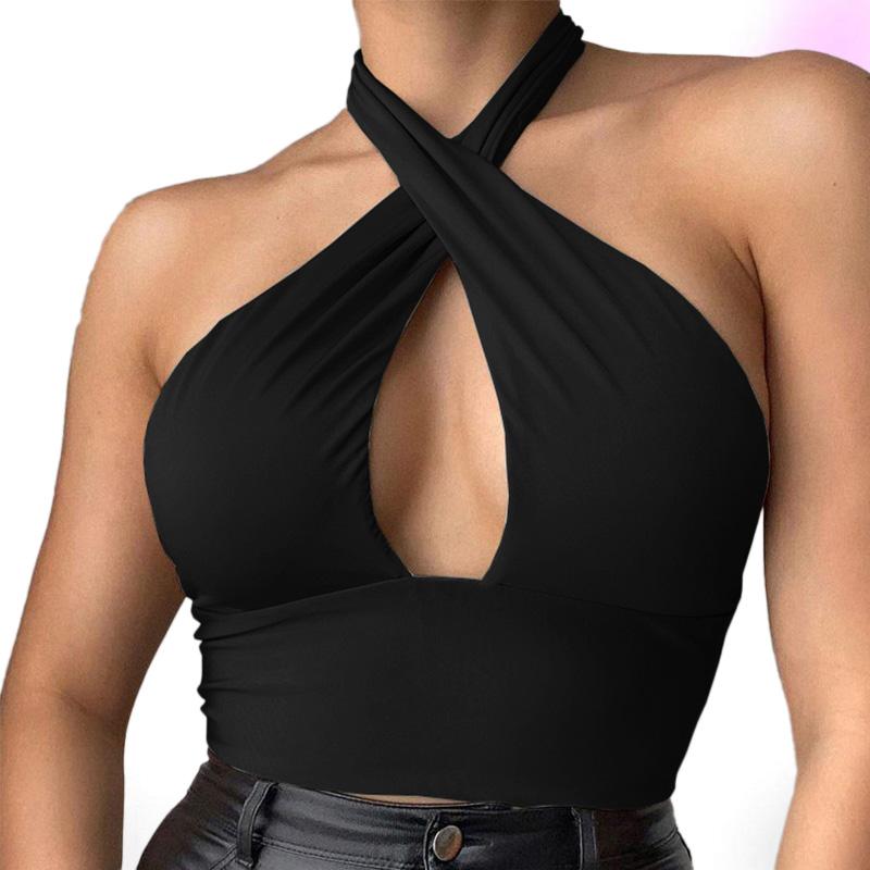 Cross Over Halter Crop Top