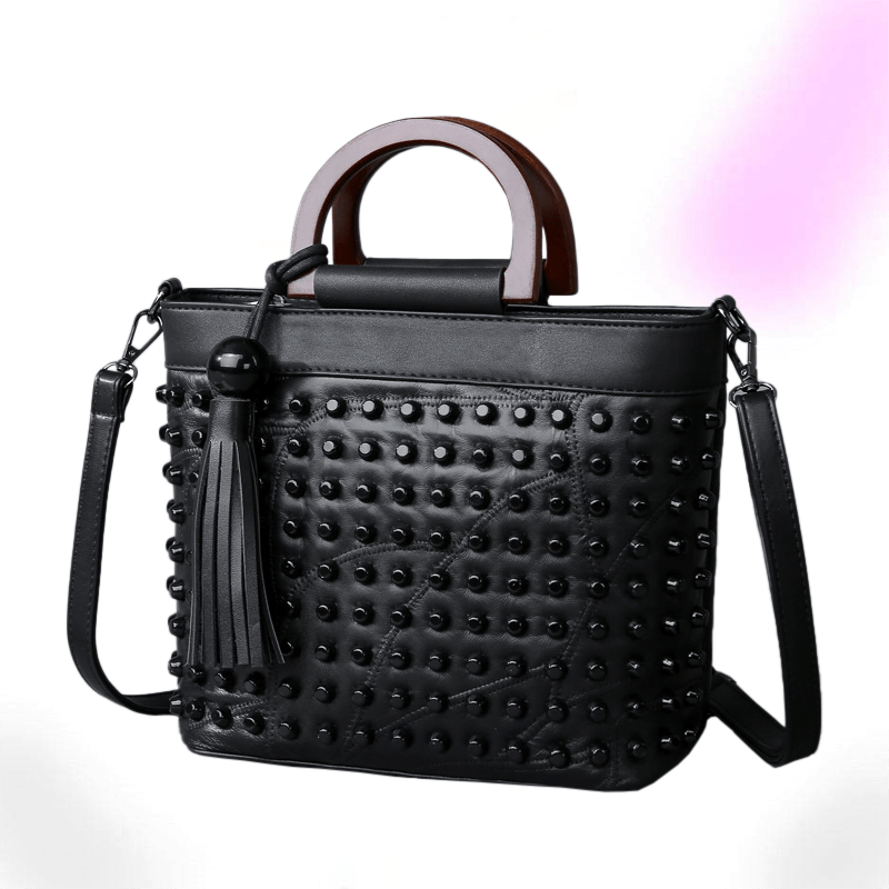 Ladies Black Rivet Bag