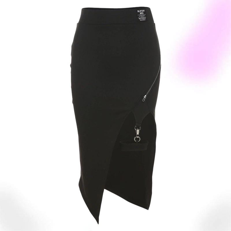 Miss Behave Irregular Midi Skirt