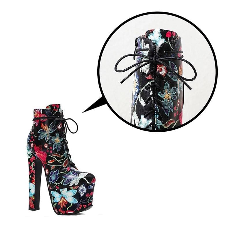 Gothic Punk Floral Boots