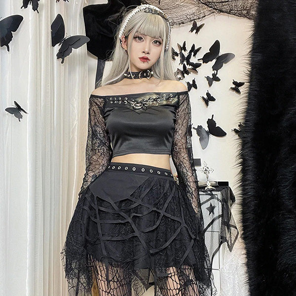 Web of Darkness Mini Skirt