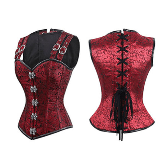 Red Brocade Sexy Corset
