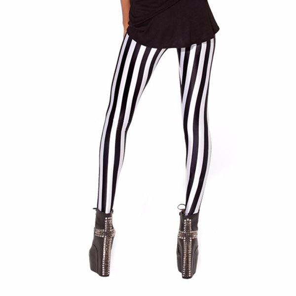 White/Black Stripped Leggings