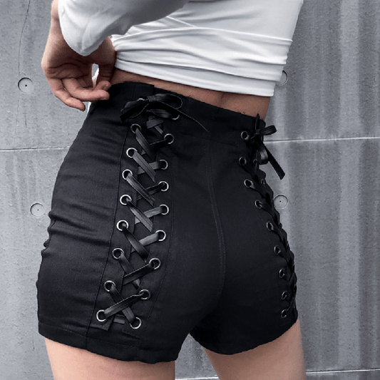 Salem Gothic Criss-Cross Bondage Shorts