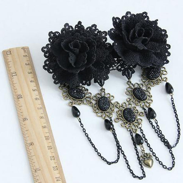 Black Rose Hair Clip