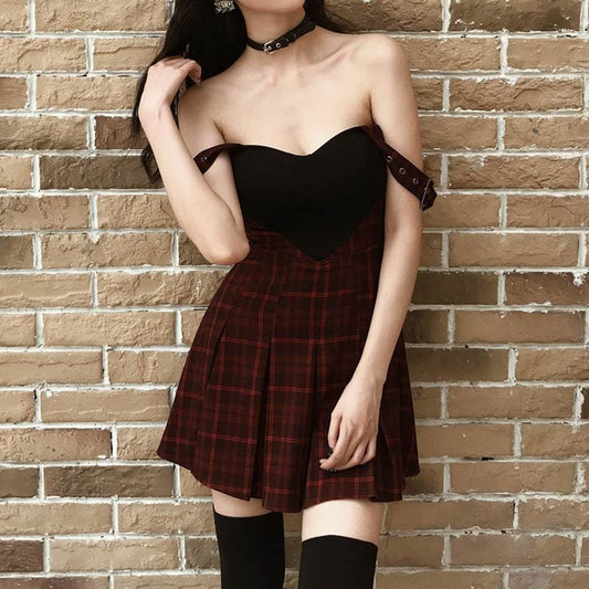 Lolita Retro Plaid Dress