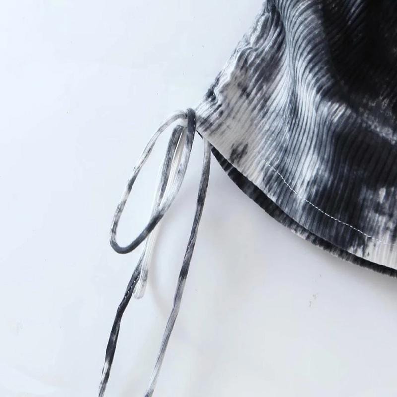 Dyed Double Drawstring Mini Dress