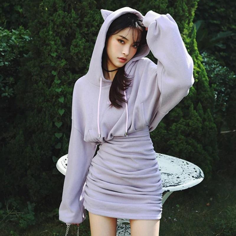 Kawaii Slim Dress Hoodie