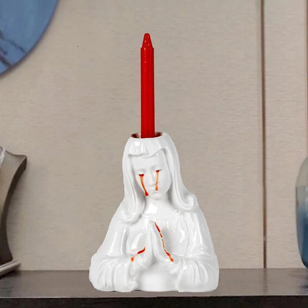 Crying Mary Candle Holder