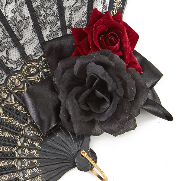 Timekeeper Lolita Black Hand Fan
