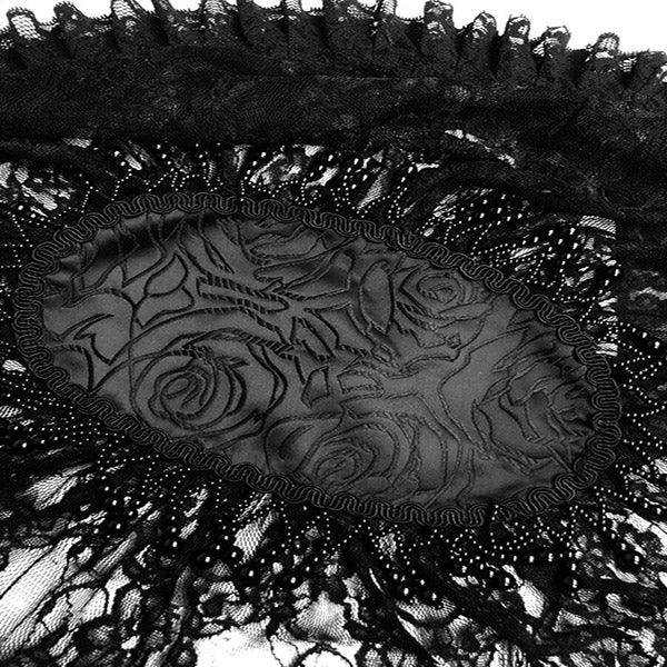 Claudia Black Lace Beaded Veil