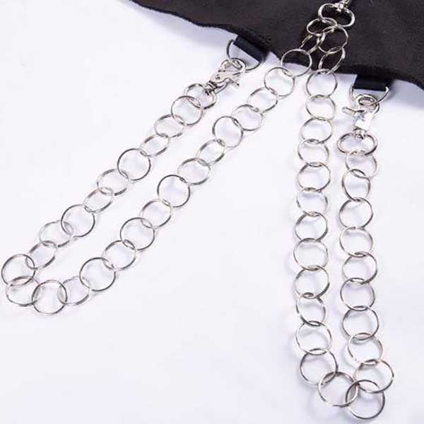 Gothic O-ring and Chain Crop Hoodie