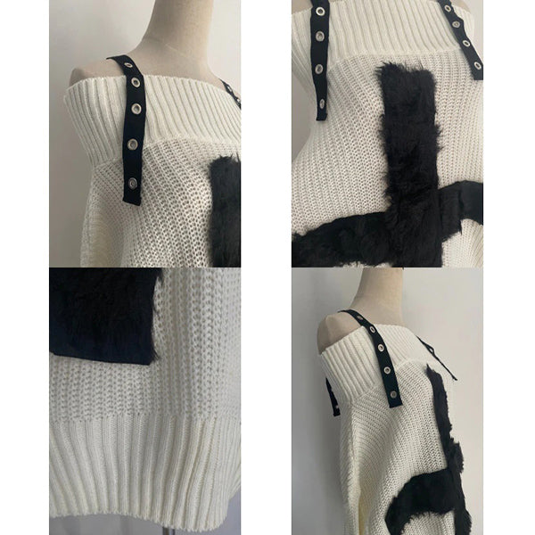 Cross the Line Off-Shoulder Sweater