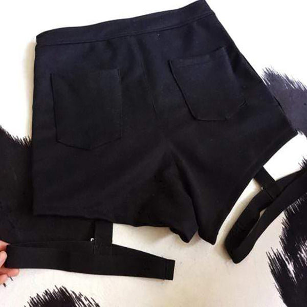 Shorts High Gothic Bondage Hollow Out