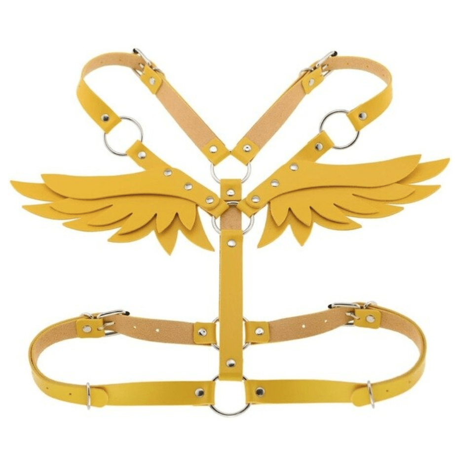 Gothic Wings Leather Harness Bondage