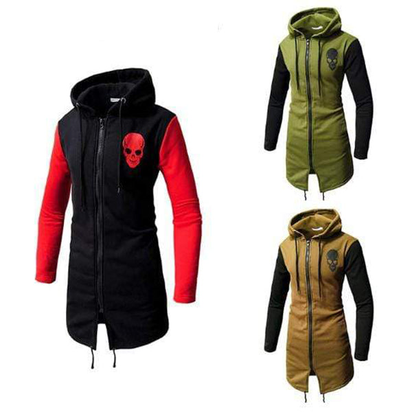 Retro Skull Pullover Long Sleeve Hoodie