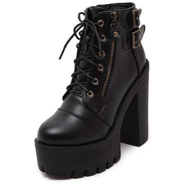 RIOT Gothic Lace Up Platform Boots