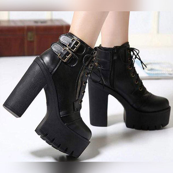 RIOT Gothic Lace Up Platform Boots