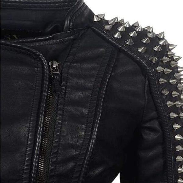 Studded Leather Moto Jacket