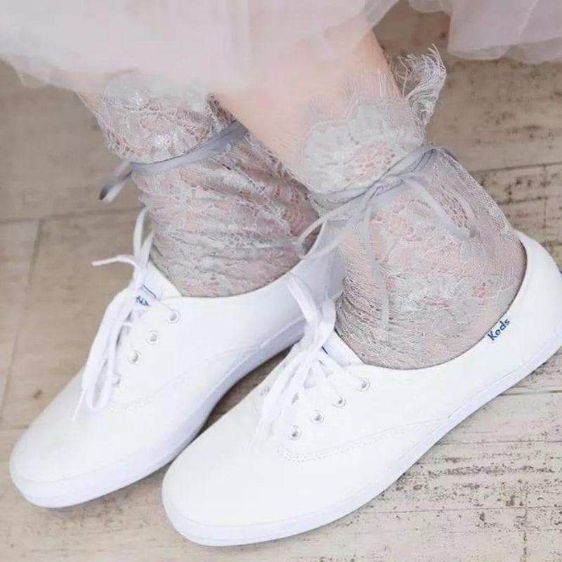 Transparent Floral Mesh Socks