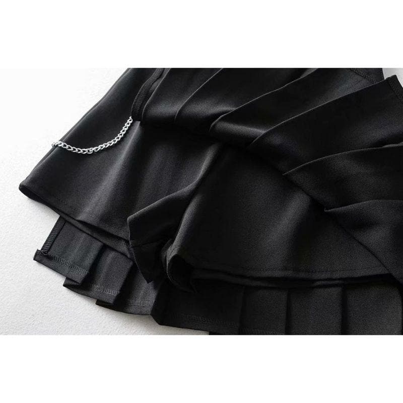 Wicked Scholar Pleated Punk Skirt