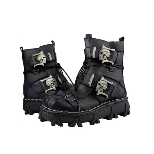Skull Punk Motorcycle Boots