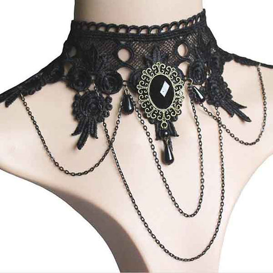 Black Lace Short Collar Choker