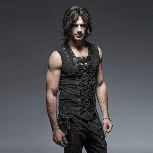 Gothic Steampunk Front Strap Vest