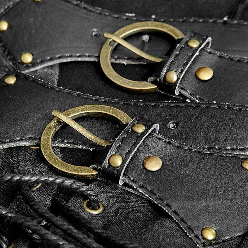 Gothic Steampunk Front Strap Vest