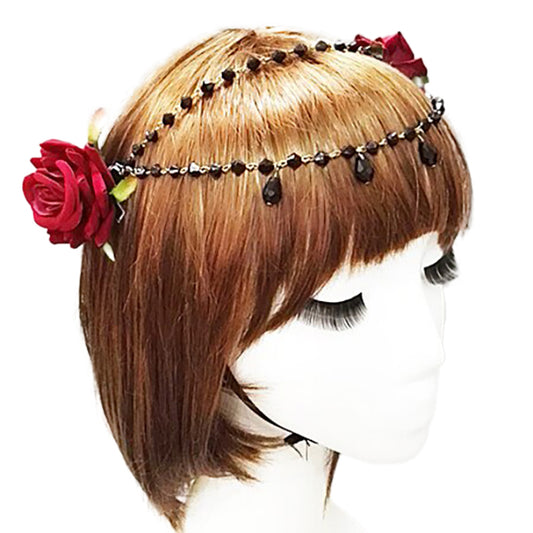 Double Rose Chain Hair Clip