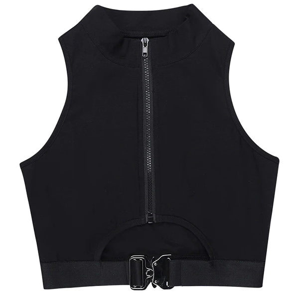 Cyberpunk Buckle Crop Top