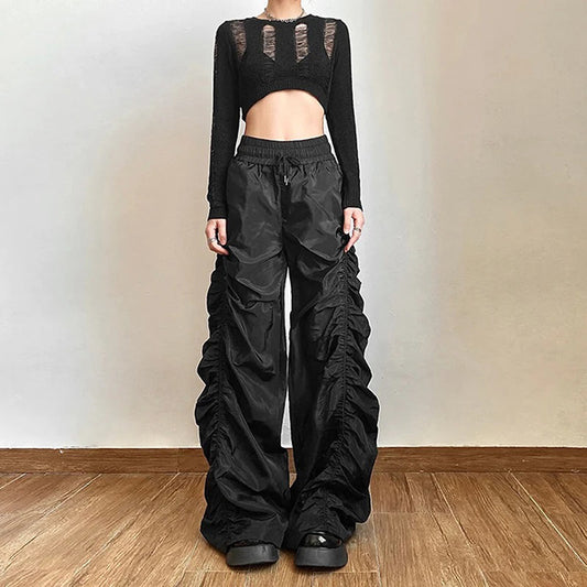 Grunge Ruched Drawstring Pants