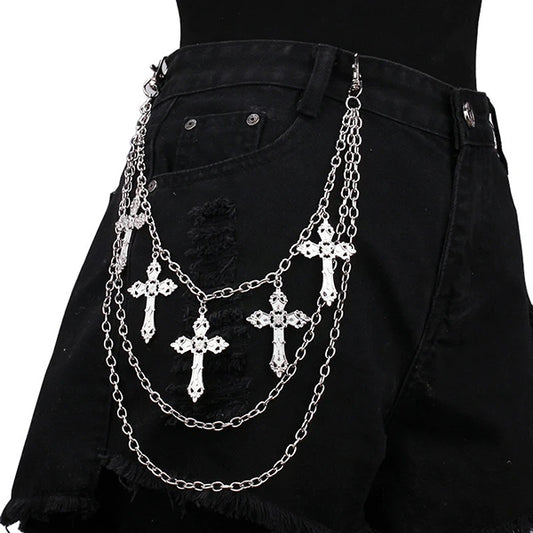 Cross-Pendant Waist Chain
