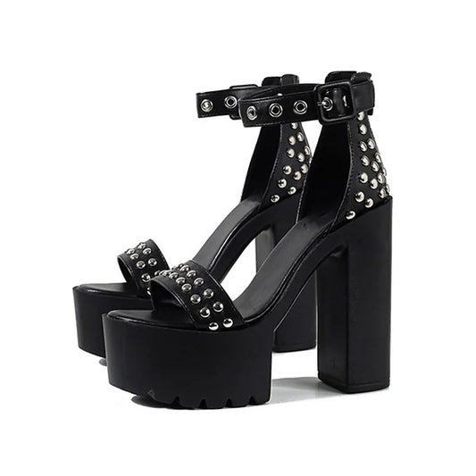 Goth Rivet Platform Sandals