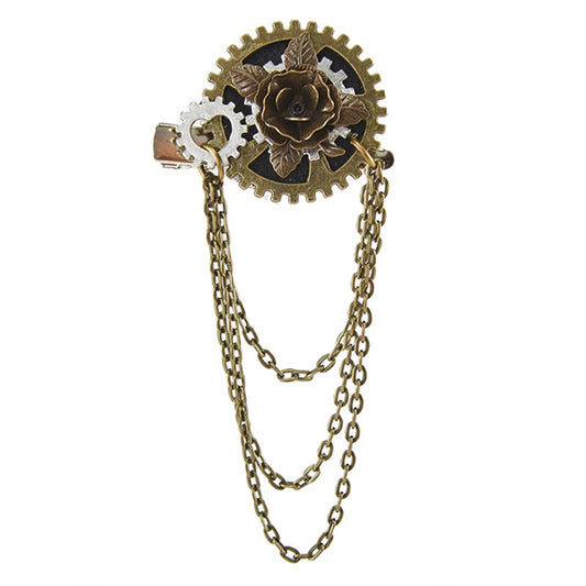 Rose Chain Hair Clip Brooch