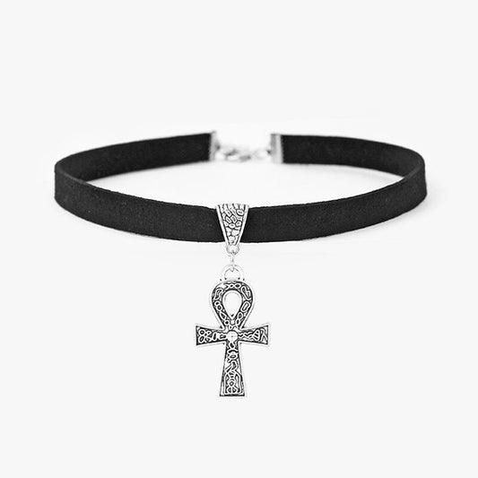 Ankh Cross Charm Choker