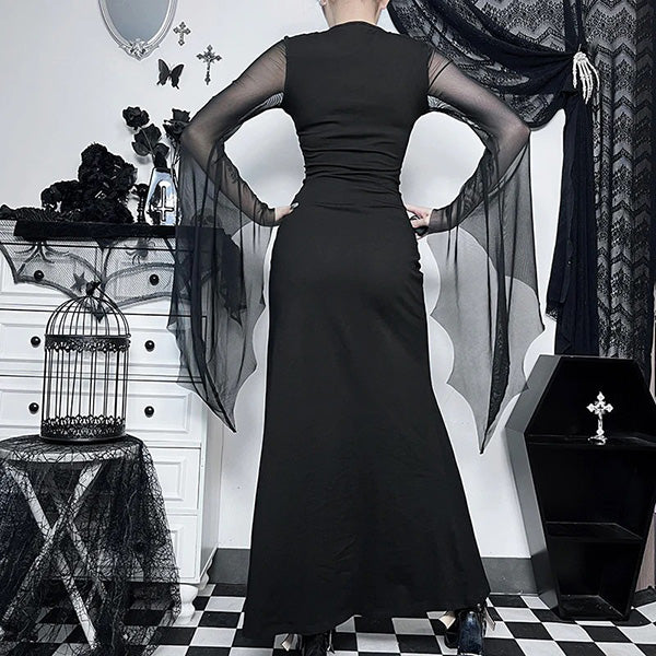 Marian Mesh High Slit Dress