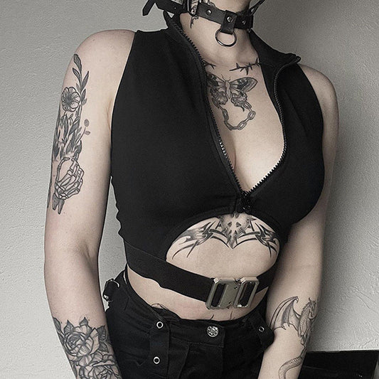 Cyberpunk Buckle Crop Top