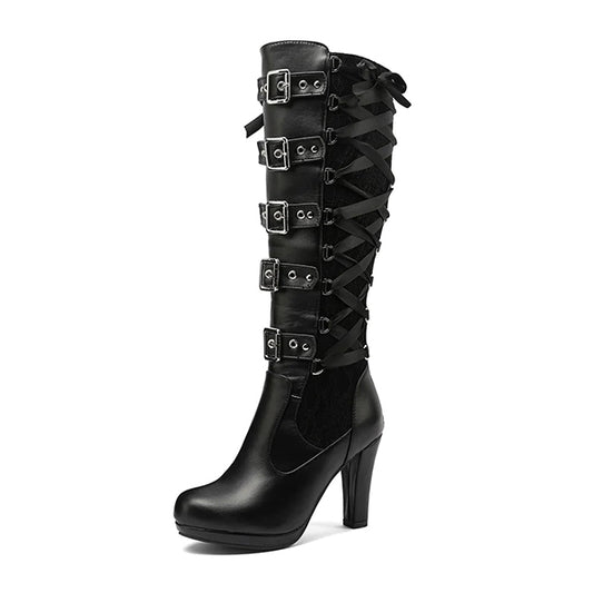 Harriet Buckle Knee High Boots