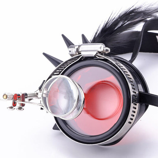 Black Feather Steampunk Goggles