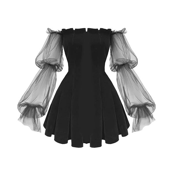 Anne Lantern Sleeve Mini Dress