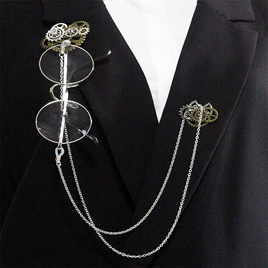 Vintage Punk Metal Gears Brooch