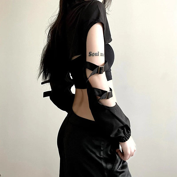 Feronia Buckle Sleeves Bolero Top