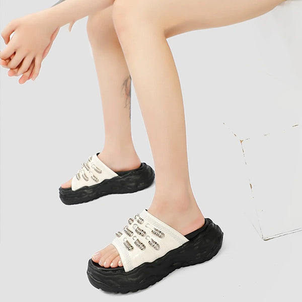 Vintage Rivet Platform Sandal