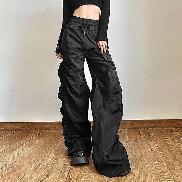 Grunge Ruched Drawstring Pants