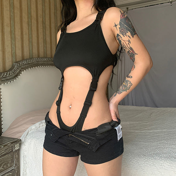 Dorothy Hollow Out Buckle Bodysuit